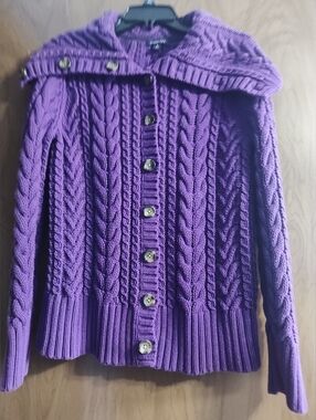 Lands' End Ladies Button Up Cardigan Sweater. Size Med (10-12)